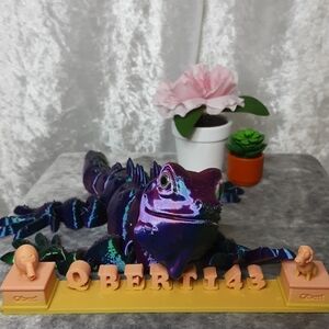 Handmade 3D Printed Iguana Chameleon Color